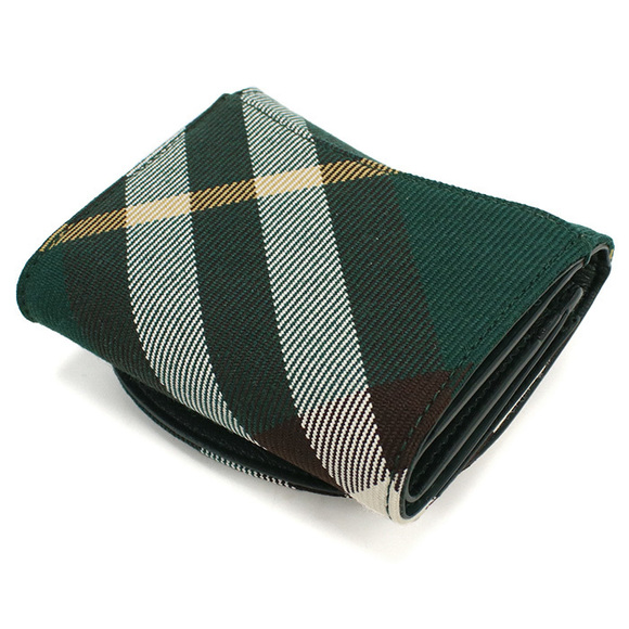 BURBERRY Rocking Horse Trifold Wallet Leather Green - Picture 5 of 5